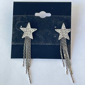 3 for $10 🩷 Bundle Sparkly Star Earrings with Silver Dangling Chains
